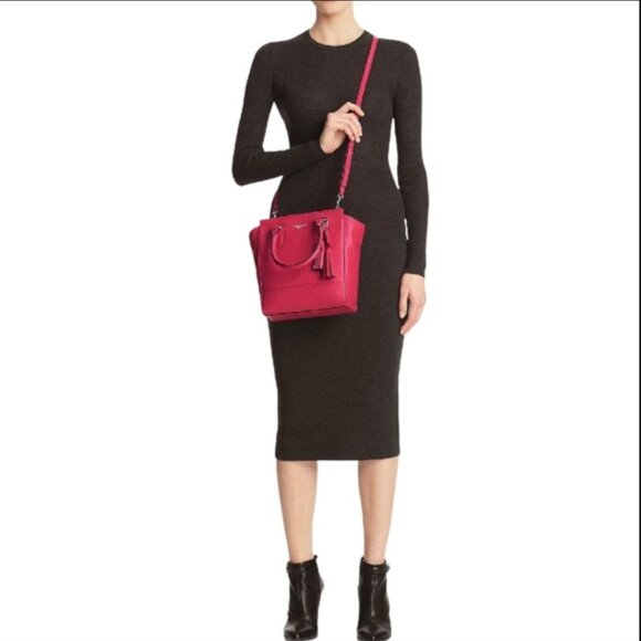 Coach Legacy Mini Tanner Satchel Bag Pink Scarlet Purse Leather Tassel Handbag - Picture 8 of 8